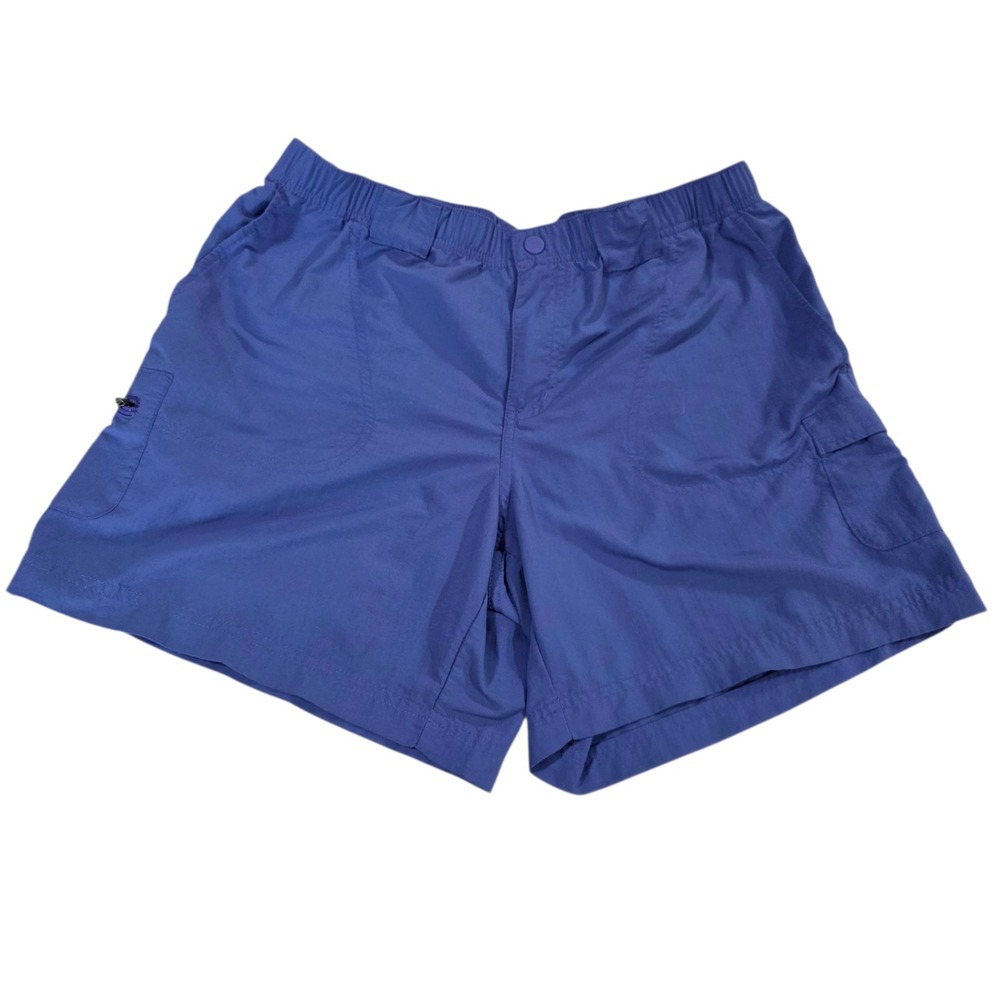 Columbia Sweat Shorts Mens Purple M Nylon Elastic Waist Lightweight Snap Closure